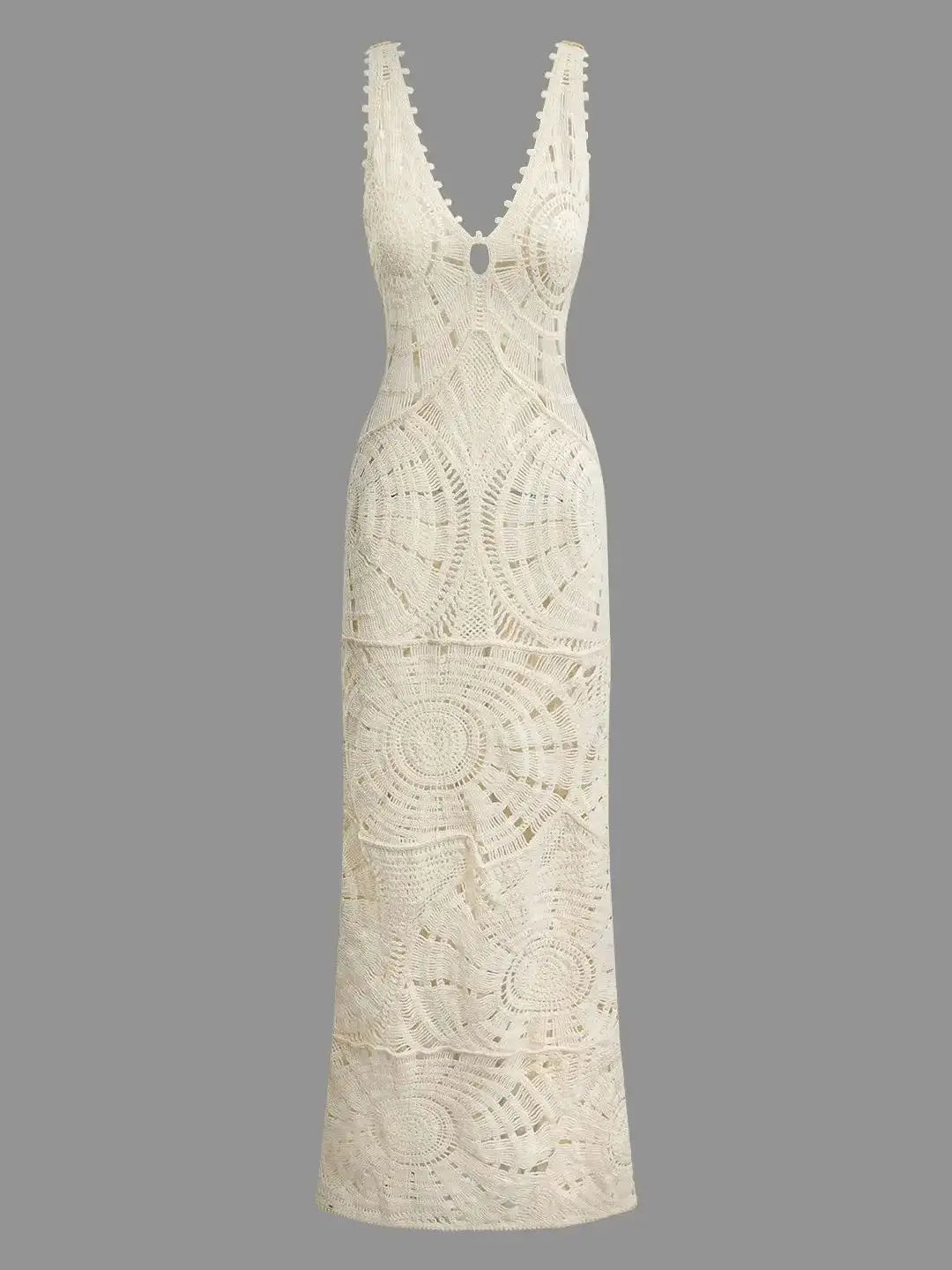 Vestido Dorado Misterio en Blanco – Marbella