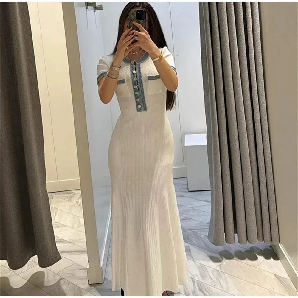 Vestido Suntuoso Atardecer en Blanco – Marbella