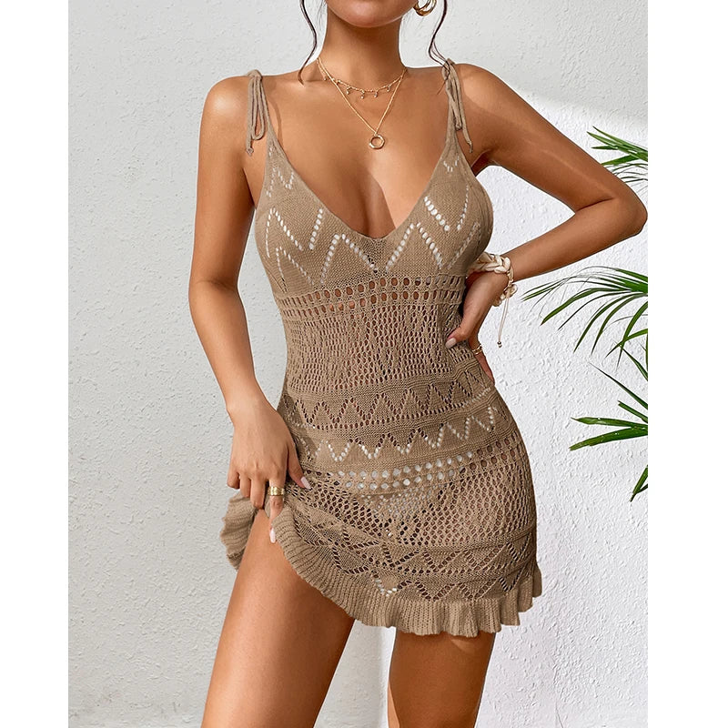 Vestido Suntuoso Tesoro en Cáqui – Marbella