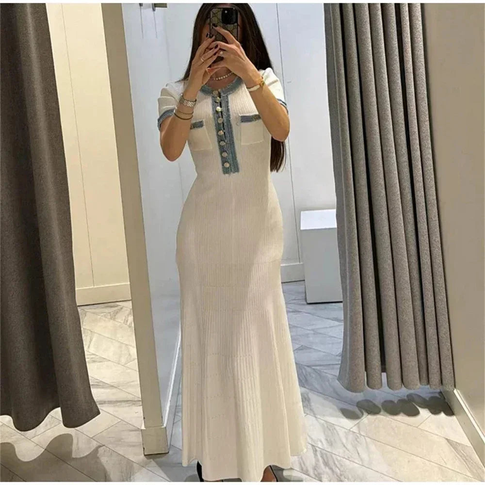 Vestido Suntuoso Atardecer en Blanco – Marbella