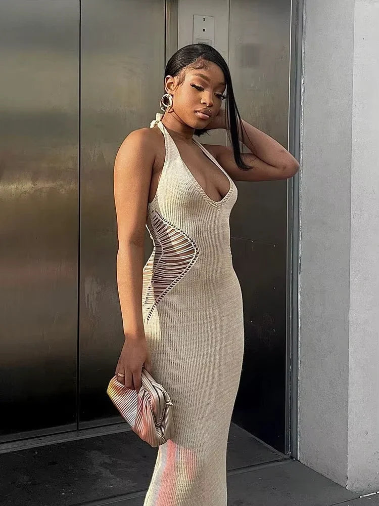Vestidos Radiante Misterio en Vestido Bege – Marbella