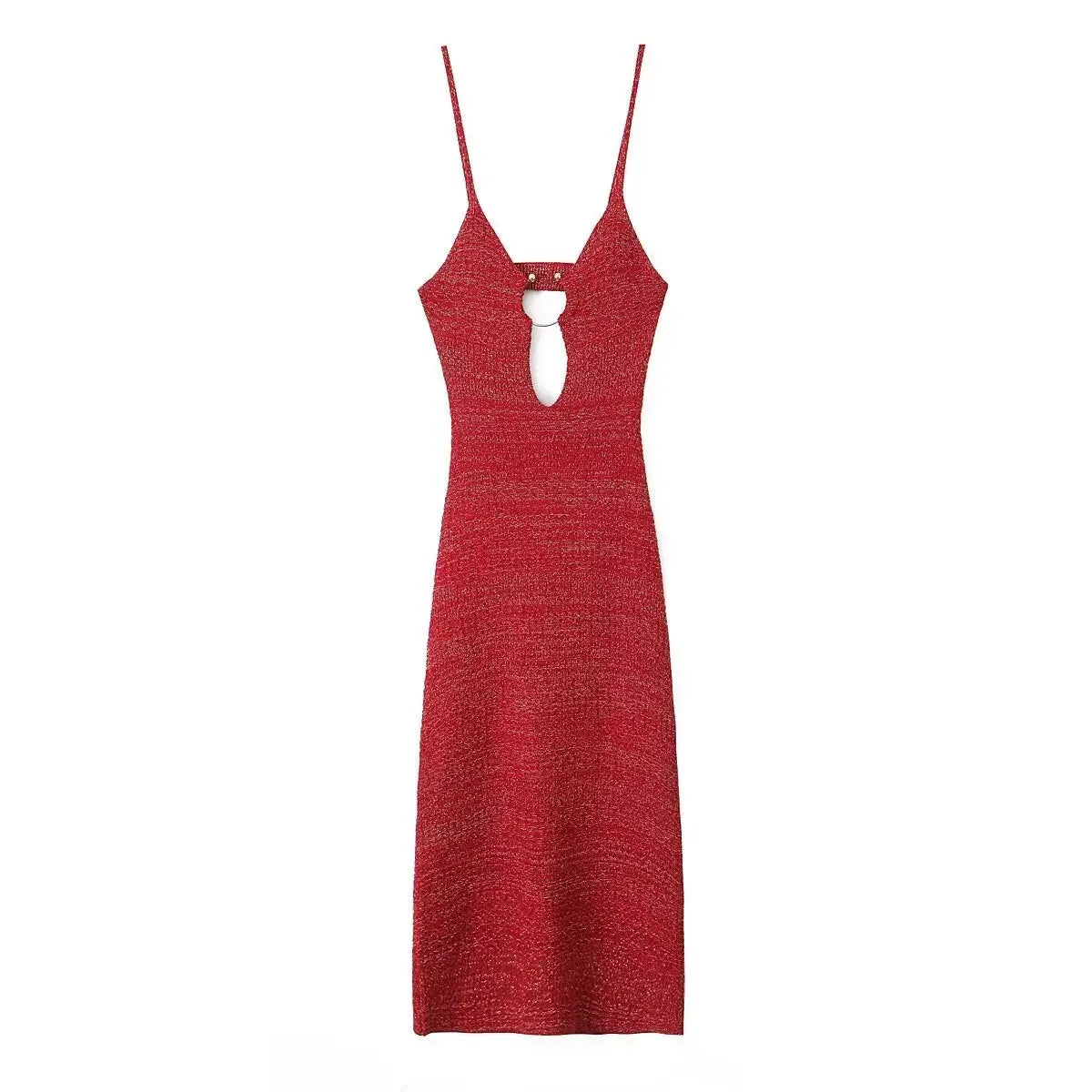 Vestido Dorado Jardín en Rojo – Marbella
