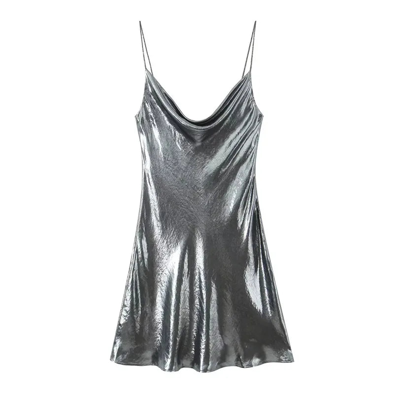 Vestido mine Radiante Eclipse en Dorado – Marbella
