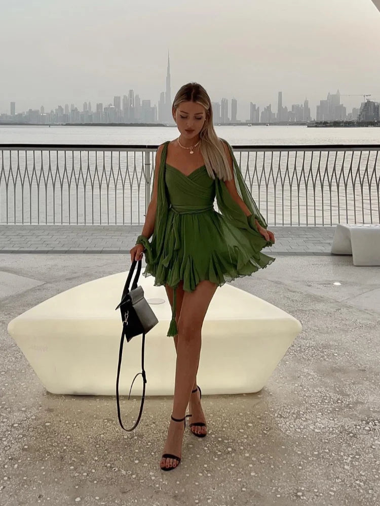Vestido princess Precioso Amanecer en Verde – Marbella