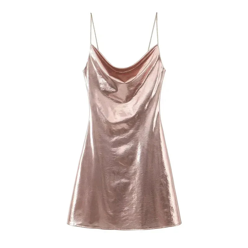 Vestido mine Radiante Eclipse en Dorado – Marbella