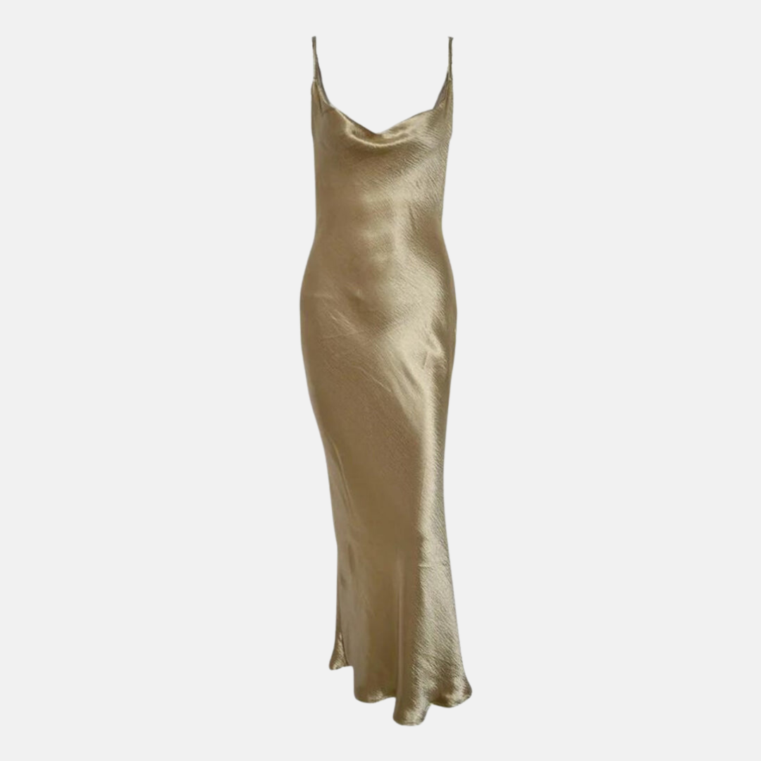 Vestido Divino Destello en Dorado – Marbella