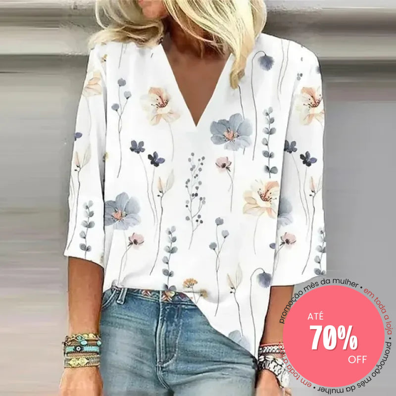 Blusa Estelar Jardín en Azul – Marbella