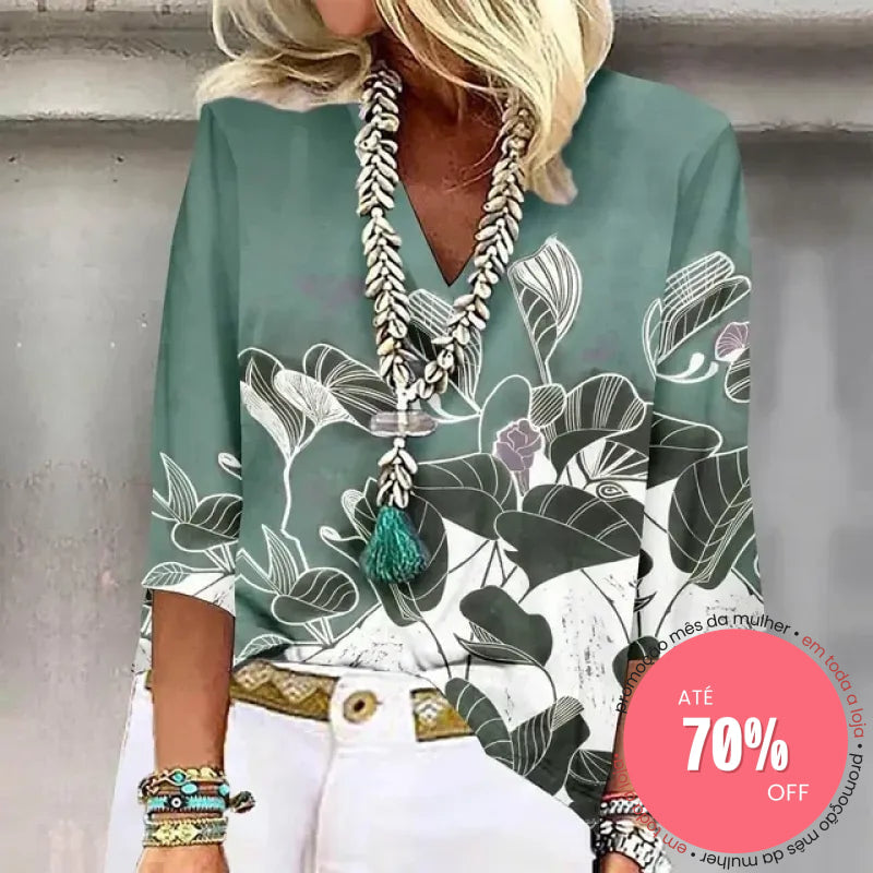 Blusa Estelar Jardín en Azul – Marbella